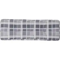 vidaXL Coussin de palette motif à carreaux gris 120x40x12 cm tissu