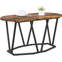 vidaXL Table basse en chêne fumé, 80X40X40.5 cm, en bois reconstitué et métal Lumarko !