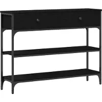 vidaXL Table Console avec tiroir Chêne noir 100 x 25 x 75 cm