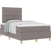 vidaXL Lit boxspring avec tête de lit taupe 120 x 200 cm Tissu