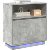 vidaXL Buffet LED , gris béton, 71 x 34,5 x 75 cm, aggloméré