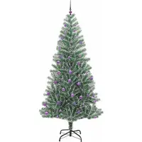 vidaXL Arbre de Noël artificiel floconné de neige avec lumière LED