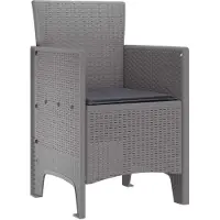 vidaXL : 2 chaises de jardin, gris clair, en polypropylène