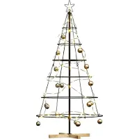 vidaXL Arbre en cône de Noël avec support Noir 150 cm Acier