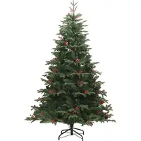 vidaXL Sapin de Noël artificiel Vert 240 cm PVC, métal et plastique
