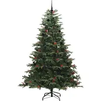 vidaXL Sapin de Noël artificiel Vert 240 cm PVC, métal et plastique