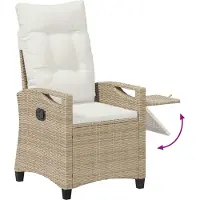 vidaXL Chaise de jardin réglable Beige et crème 56 x 60 x 112 cm
