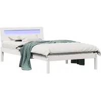vidaXL Cadre de lit avec tête de lit blanc 90 x 200 cm Pin massif