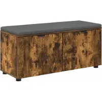 vidaXL Banc d'entrée avec coussin Chêne fumé 100 x 38 x 46 cm