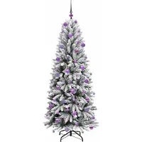 vidaXL Sapin de Noël artificiel avec 300 LED avec support Blanc 180 cm