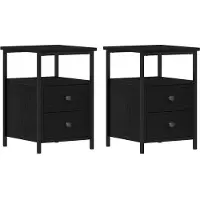vidaXL Tables de chevet 2 pièces Chêne noir 34 x 35,5 x 50 cm Bois d'ingénierie