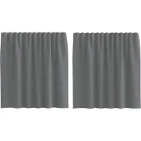 vidaXL Voile Rideaux avec poches pour tringles 2 pcs. Gris foncé