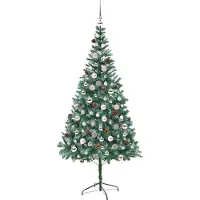vidaXL Arbre de Noël artificiel vert 210 cm PVC et acier