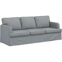vidaXL Ensemble de canapés , 2 pièces, gris clair, 201 x 80 x 85 cm, tissu