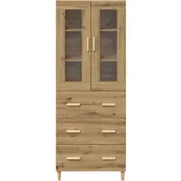 vidaXL Highboard avec tiroirs Chêne Artisan 69,5 x 34 x 180 cm