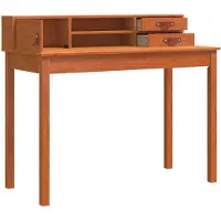 vidaXL Bureau brun ciré 110 x 50 x 93 cm Bois de pin massif