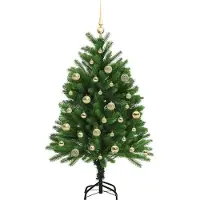 vidaXL Sapin de Noël avec 150 LED avec support Vert 120 cm PE
