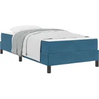 vidaXL Lit boxspring avec matelas bleu foncé 100 x 200 cm Tissu