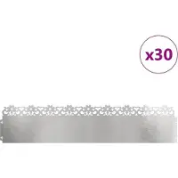 vidaXL Bordures de jardin, 30 pièces, 103 x 0,05 x 22 cm, acier inoxydable, argenté