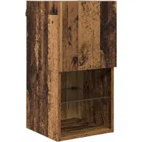 vidaXL Meuble TV mural avec éclairage LED, aspect bois vieilli, 30,5 x 30 x 60 cm