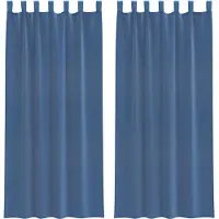 vidaXL Voile Rideaux avec passants 2 pcs. Bleu roi 140x225 cm