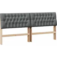vidaXL Tête de lit rembourrée gris foncé 200 cm Pin massif