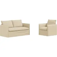 vidaXL Ensemble canapé 2 pièces Crème 196 x 82 x 85 cm Tissu