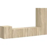 vidaXL Ensemble de meubles TV Fixé au mur 4 pcs Chêne Sonoma Bois composite