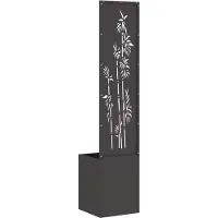 vidaXL Écran de confidentialité de jardin Floral Noir 32 x 140 cm