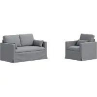 vidaXL Canapé 2 pcs Gris clair Mét¿¿