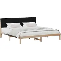 vidaXL Cadre de lit avec tête de lit Marron 200 x 200 cm Pin massif