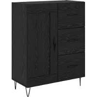 vidaXL Meuble haut, 2 pièces, noir, imitation chêne, 69,5 x 34 x 180 cm