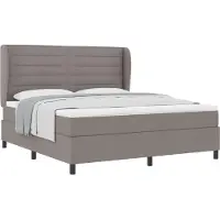 vidaXL Lit Boxspring avec matelas Taupe 180 x 200 cm Tissu