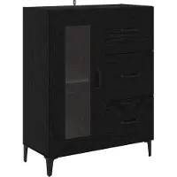 vidaXL Highboard noir imitation chêne 69,5 x 34 x 180 cm Bois composite