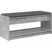 vidaXL Banc d'entrée avec coussin Gris béton 100 x 38 x 46 cm
