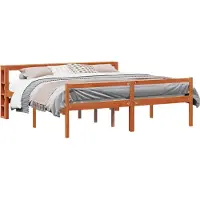 vidaXL Cadre de lit avec tête de lit 2 pcs brun cireux pin massif