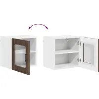 vidaXL Armoire vitrée LUCCA, 2 pièces, en bois imitation chêne brun