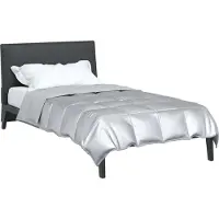 vidaXL Couette toutes saisons argentée 155 x 220 cm, satin et microfibre
