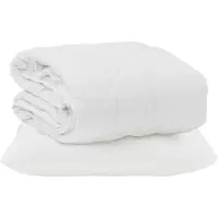 vidaXL Couverture d'été avec oreiller 2 pcs Blanc Microfibre