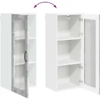 vidaXL Armoire murale en verre LUCCA, gris béton, 40 x 31 x 100 cm, aggloméré