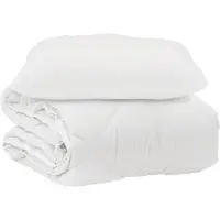 vidaXL : Couverture de lit avec 2 oreillers, blanc, microfibre