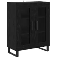 vidaXL Meuble haut, 2 pièces, imitation chêne noir, 69,5 x 34 x 180 cm