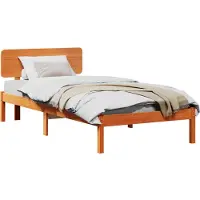vidaXL Cadre de lit brun cireux 100 x 200 cm Pin massif