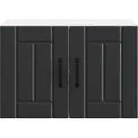 vidaXL Armoire murale LUCCA, 2 pièces, noire, en bois composite