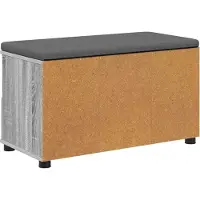 vidaXL Banc d'entrée avec coussin Gris Sonoma 80 x 38 x 46 cm