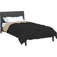 vidaXL Couette quatre saisons noire et taupe 155 x 220 cm en microfibre