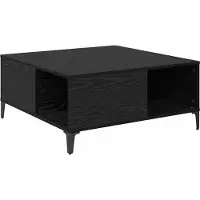 vidaXL Table basse noire imitation chêne 80 x 80 x 36,5 cm Bois composite