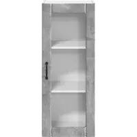 vidaXL Armoire murale en verre LUCCA, gris béton, 40 x 31 x 100 cm, aggloméré