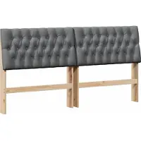 vidaXL Tête de lit rembourrée gris foncé 180 cm Pin massif