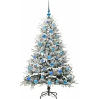 vidaXL Sapin de Noël artificiel pré-éclairé avec set de boules Vert